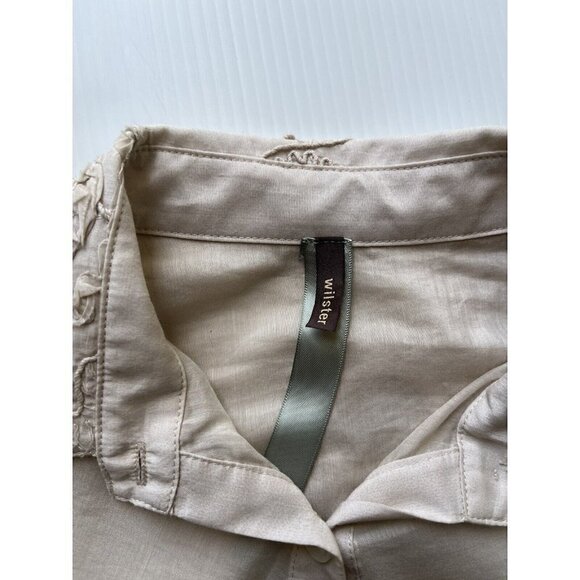 Wilster Women's  Beige Textured Loose Fit Lightweight Blouse One Size - Picture 9 of 9